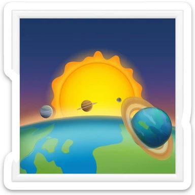 Planets orbit around the sun sticker
