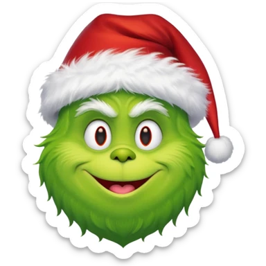 The Grinch with a Santa hat emoji sticker