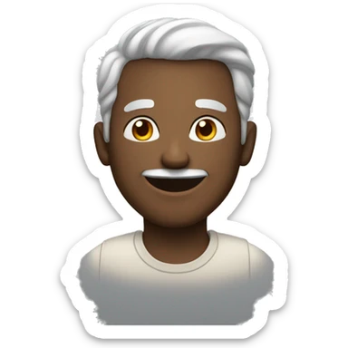 A man with a cheerful demeanor sticker