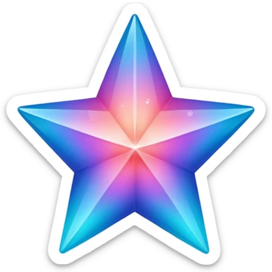 
Star color in in gradient of turquoise, blue, pink, purple, and coral crystal texture sticker