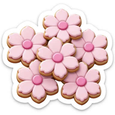 Cherry blossom shaped cookies sticker