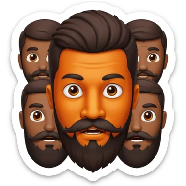 Ravanasura with beard and mustach young beautiful and terror with ten heads sticker