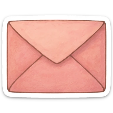 ghibli style icon of a pink envelope, soft colors, whimsical sticker