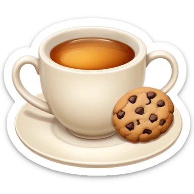 cup of tea with cookies sticker