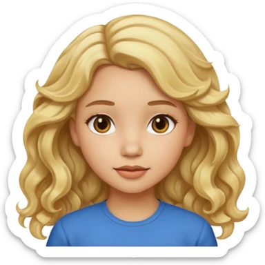 Girl with light skin blonde wavy hair sticker