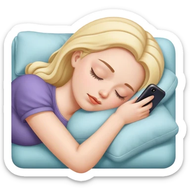 white lady asleep on phone sticker
