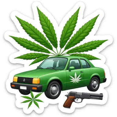 weed guns cars sticker