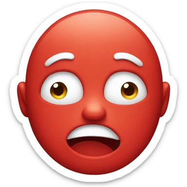 Embarrassed emoji with red face sticker
