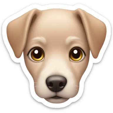 Face with puppy dog eyes with pink hearts surrounding it sticker