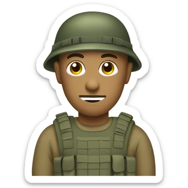 a soldier that is doing video editing on a mac sticker