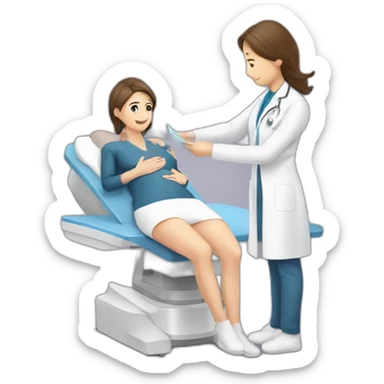 Radiologist-performing-breast-mri-to-woman sticker