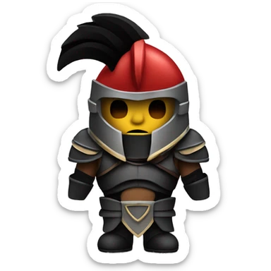 Fantasy spartan warrior male wearing detailed black armor with a red plumed helmet
 sticker