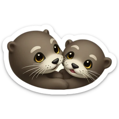 Two otter loves each other sticker