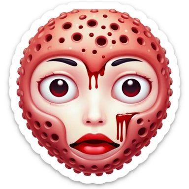 Trypophobia glitched blood face sticker