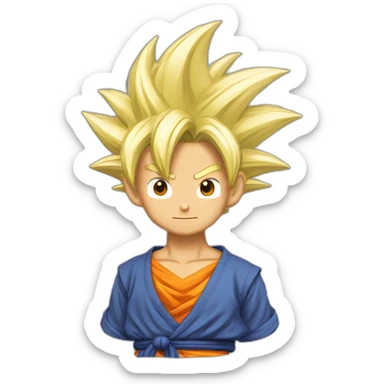 Haz un emoji con la cara de goku de dragón ball sticker