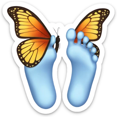 Foot with butterfly wings sticker