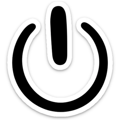 power button symbol with circle inside oval, like iPhone power icon sticker