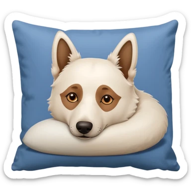 White Belgian shepherd dog with Brown eyes sleeping On a pillow sticker
