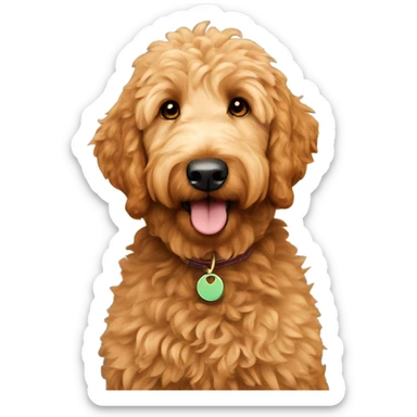 A ginger medium sized golden doodle sticker