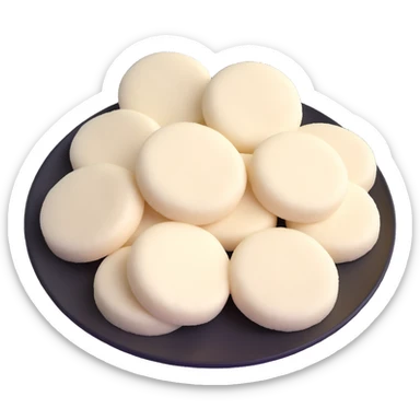 fluffy white idli South Indian rice cake sticker