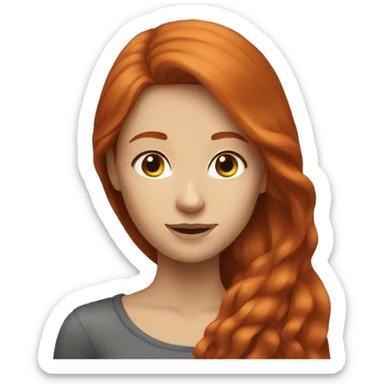 Redhead girl with long hair sticker