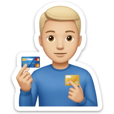 u forgot the credit card make his left hand hold the card but the rest is good sticker