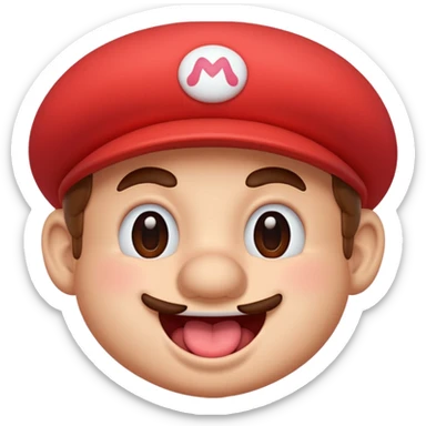 Mario blushing tongue out sticker