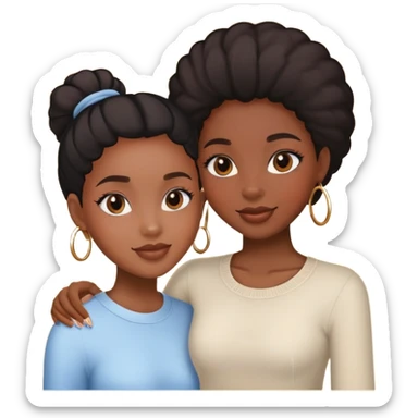 A pretty black girl with her pretty bestie sticker