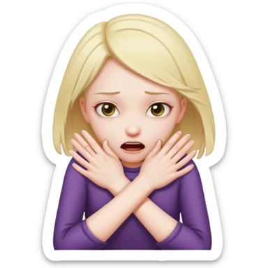 Girl strangling herself with her hands sticker