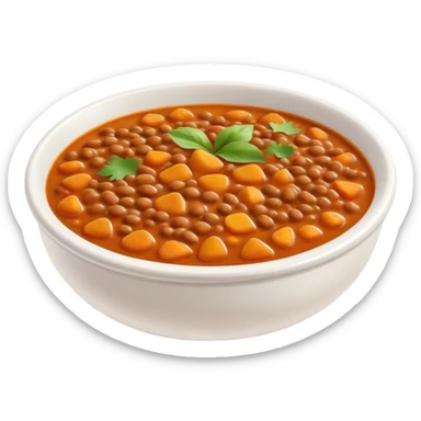 Cinematic Realistic Dal Dish Emoji, featuring a hearty lentil stew with aromatic spices rendered with lifelike textures and warm, comforting lighting. sticker