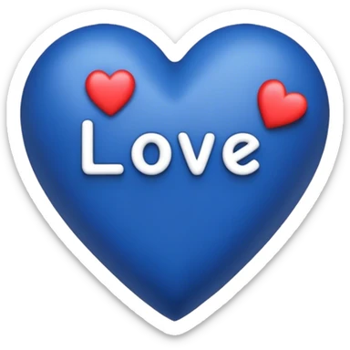 Dark Blue heart with the words Love You Ry in the middle  sticker