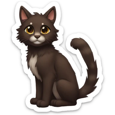 Anthro Shy Cute Cool Edgy Pretty Dark Brown Furry Feline Animal Anthro Sona sticker
