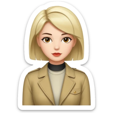 a face of a woman with a good haircut and good outfit sticker