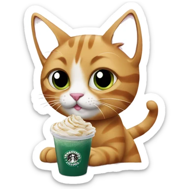 Sassy cat will pink nails and Starbucks sticker