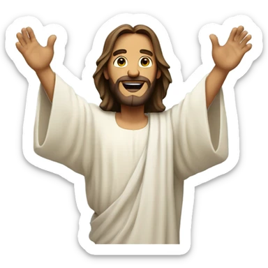 Jesus with his arms open, asking you to come to Him. sticker