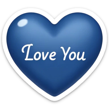 Dark Blue heart either the words I Love You Ryan sticker