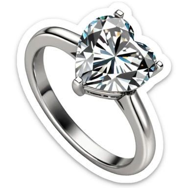 Heart-shaped Diamond Engagement Ring in Platinum, Tiffany sticker