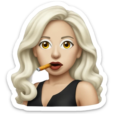 lady gaga with a cigarette in her mouth sticker