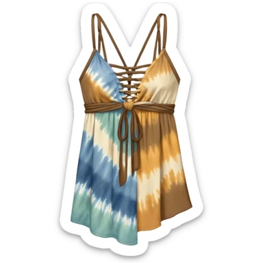 Moonlit weaves clothing strappy in the front tie dye earth tones sticker
