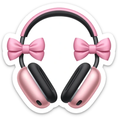 airpods max with pink bows around them sticker