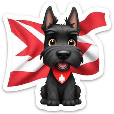 scottish terrier with peruvian flag sticker