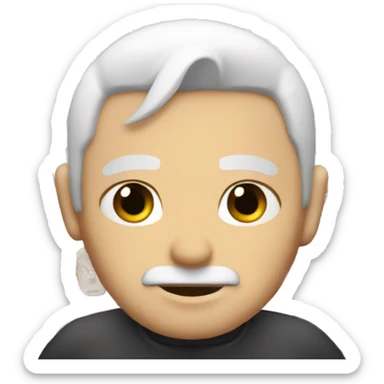 Big white man with white hair and a mini ponytail.  sticker