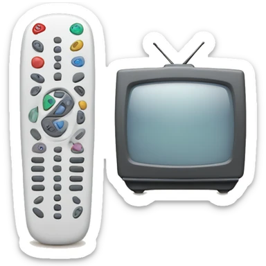 tv remote with hand on button  sticker