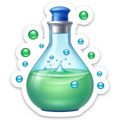 Cetaphil white bottle with light green cap and blue-green label, glowing softly. Surrounded by tiny light orbs and silky sparkles flowing like hydration waves. Feels like a gentle skin shield potion in a glossy, minimalist flask. sticker