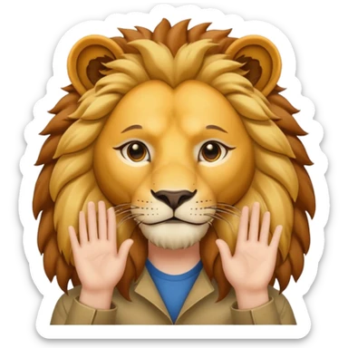 put your hands behind the lion's ear sticker