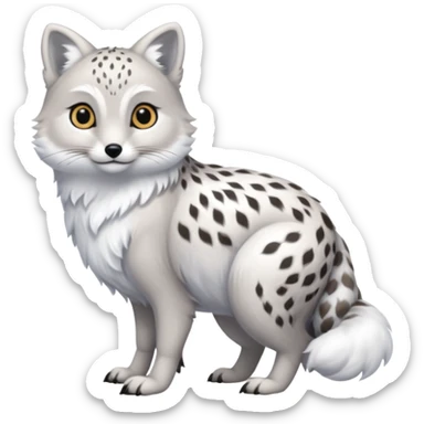 Arctic-Fox-Snow-Leopard-Snowshoe-Hare-Snowy-Owl-hybrid, full body  sticker