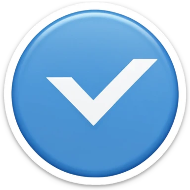 Make me an emoji that theirs a blue circle and inside of the circle is blue bot they should be a white tick inside the circle  sticker