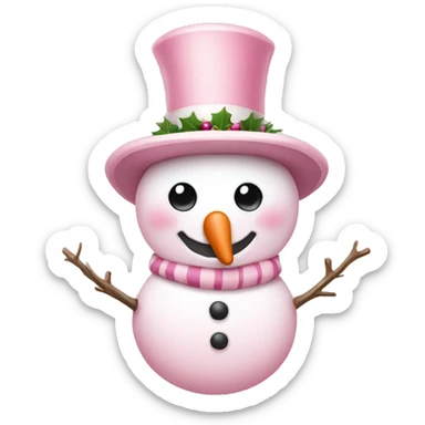 cute light pink snowman sticker