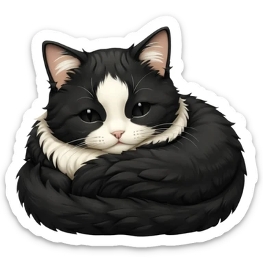 tuxedo cat sleeping sticker
