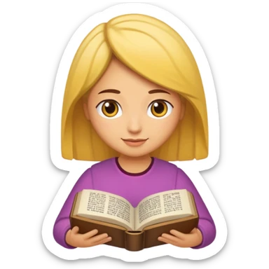 Chica linda leyendo la biblia sticker